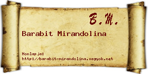 Barabit Mirandolina névjegykártya